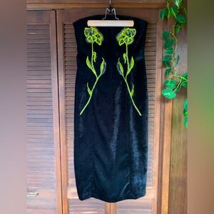 Hope & Ivy - Velvet Cocktail Midi Bodycon Dress - 12